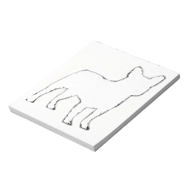 Bloc-note Silhouette de Bouledogue Français Blanc (Tourné)