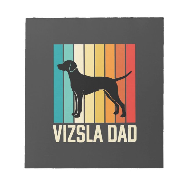 Bloc-note Silhouette de chien papa Vizsla rétro (Devant)