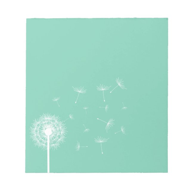 Bloc-note Silhouette de Dandelion blanc (Devant)