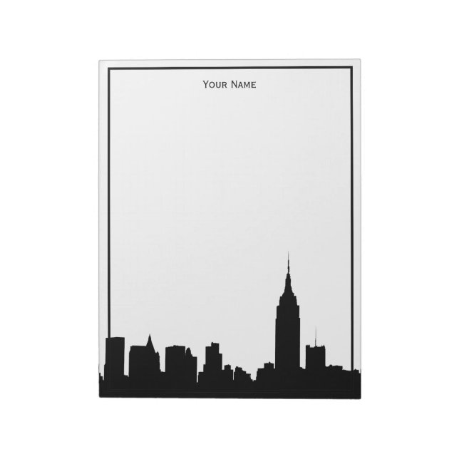 Bloc-note Silhouette de la skyline de NYC encadrée (Tourné)