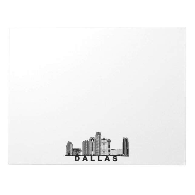 Bloc-note Silhouette de l'horizon de Dallas  (Devant)