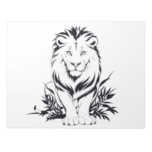 Bloc-note Silhouette de Lion majestueuse dans l'art vectorie