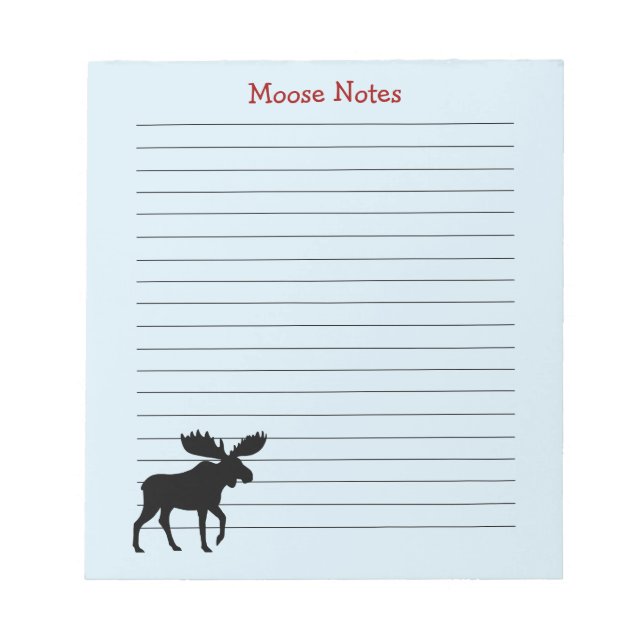 Bloc-note Silhouette d'orignal Faune Personnalisée Liée (Devant)