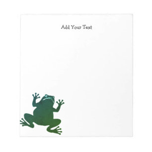 Bloc-note Silhouette Grenouille verte Texte personnalisé