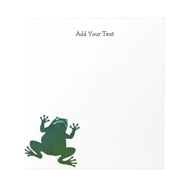 Bloc-note Silhouette Grenouille verte Texte personnalisé (Devant)