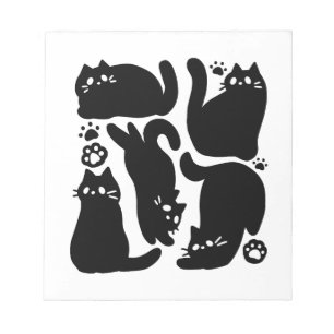 Bloc-note Silhouettes de chat noir - Design Feline mignon