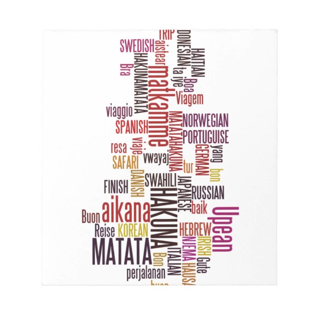 Bloc-note Sillon Mondial : Hakuna Matata dans Chaque Langue (Devant)