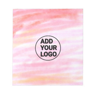 Bloc-note Simple aquarelle minimale rose ajoutez logo entrep