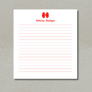 Bloc-note Simple arc en néon rouge Script Nom personnalisé l