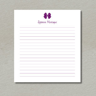 Bloc-note Simple arc en violet prune Script Nom personnalisé