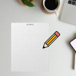 Bloc-note Simple Clean Minimalist Dotted Lines personnalise<br><div class="desc">Bloc-notes minimaliste épuré simple avec lignes pointillées grises. Le titre "Mes Notes" est un modèle que vous pouvez personnaliser à tout texte que vous aimez - ou le supprimer.</div>