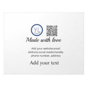 Bloc-note Simple code QR minimal ajouter un logo nom de code