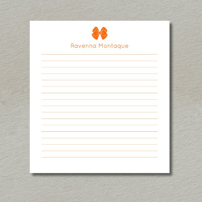 Bloc-note Simple coucher de soleil orange ruban Script Nom p (Créateur téléchargé)