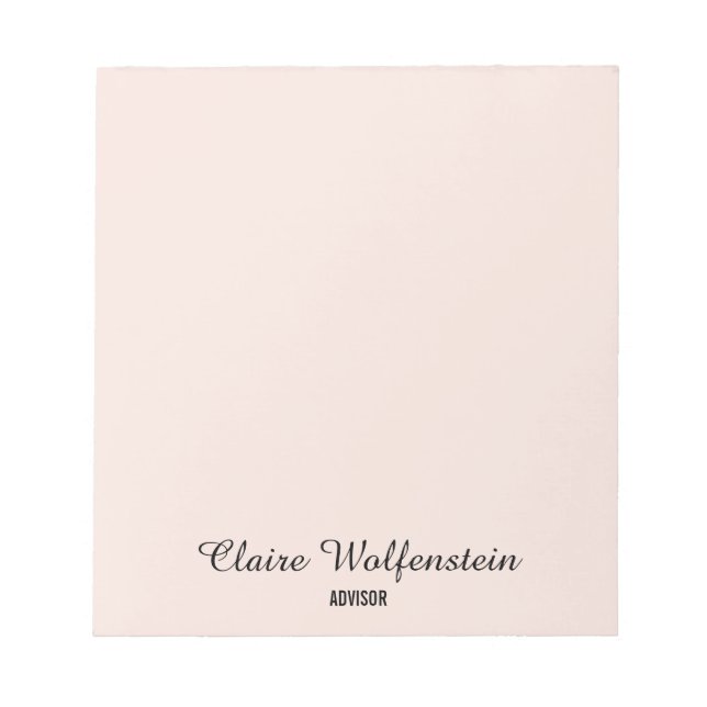 Bloc-note Simple élégance Blush Pink Professionnel (Devant)