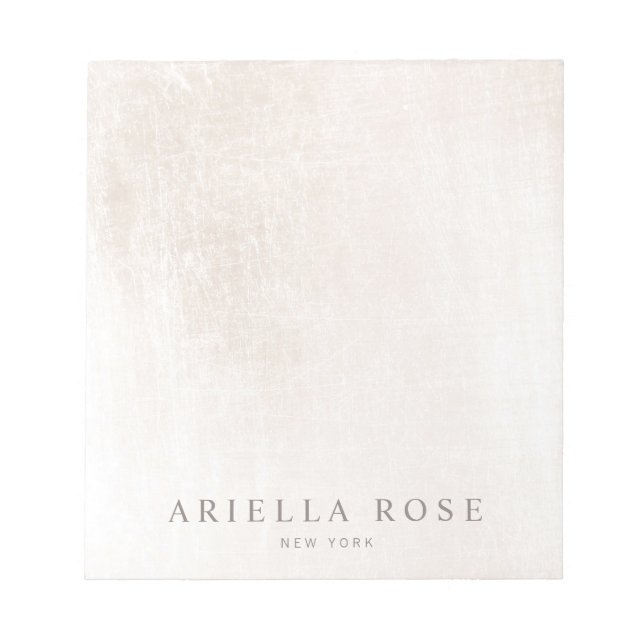 Bloc-note Simple élégant brossé Marbre blanc professionnel (Devant)