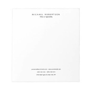 Bloc-note Simple Élégant Moderne Minimaliste Noir Blanc