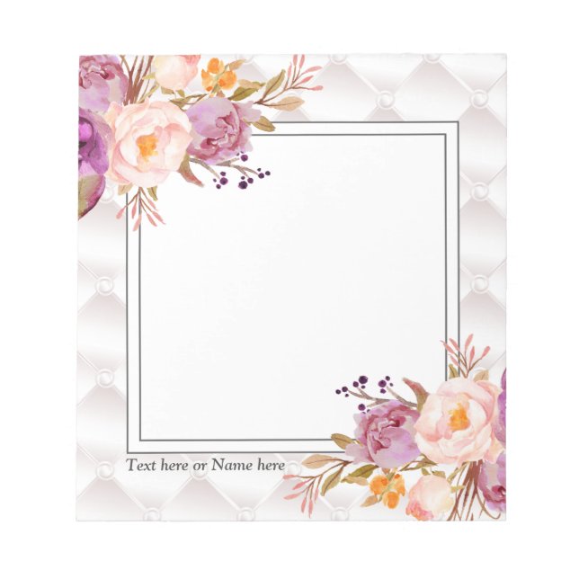 Bloc-note simple, élégant, moderne, tendance, floral (Devant)