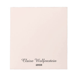 Bloc-note Simple Élégant Rose Pâle Professionnel