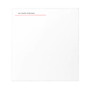 Bloc-note Simple Élégant Uni Noir & Blanc Rouge Minimaliste