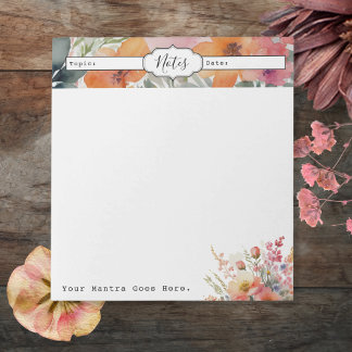 Bloc-note Simple Floral Minimal Quotidien