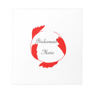 Bloc-note simple floral minimaliste feuille demoiselle d'hon