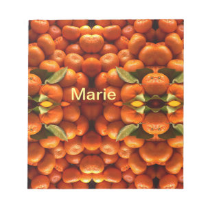 Bloc-note Simple fruit orange ajouter un nom personnalisé mi