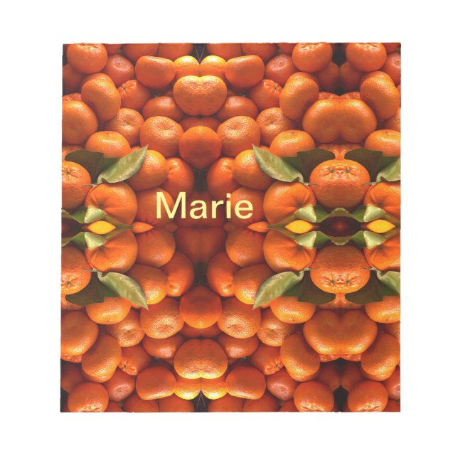 Bloc-note Simple fruit orange ajouter un nom personnalisé mi (Devant)