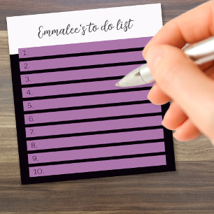 Bloc-note Simple liste de tâches personnalisée lignes blanch