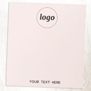 Bloc-note Simple Logo Texte Professionnel Promotionnel Blush