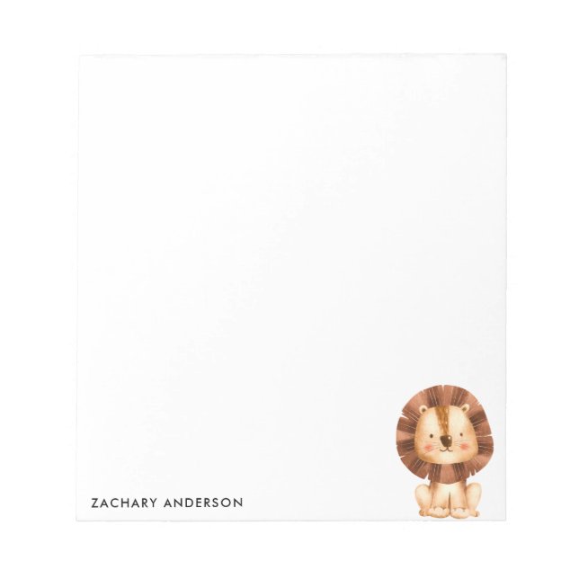 Bloc-note Simple mignon bébé Lion enfants Personnalisé (Devant)