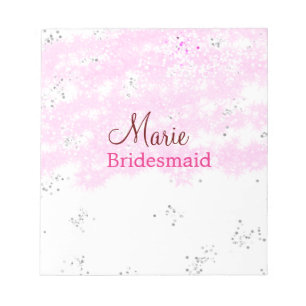 Bloc-note simple minimal ajouter nom monogramme rose demoise