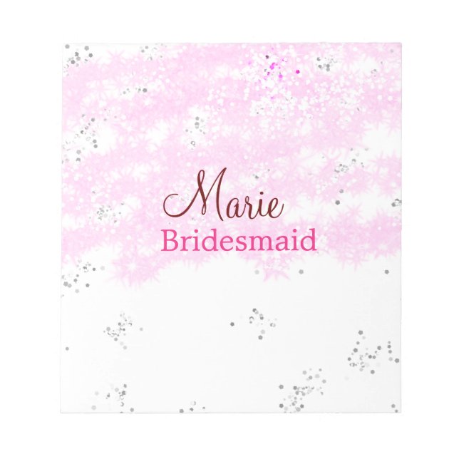 Bloc-note simple minimal ajouter nom monogramme rose demoise (Devant)