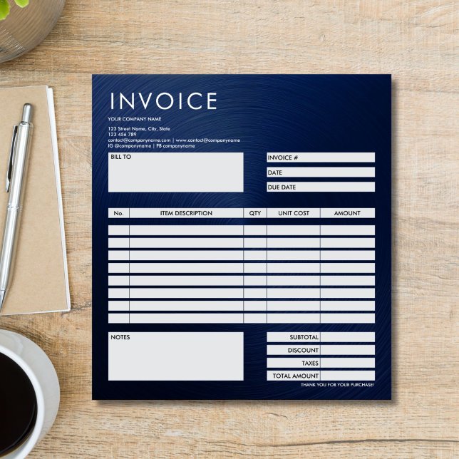 Bloc-note Simple Minimalist Small Invoice Form Business Logo (imple Minimalist Small Invoice Form Business Logo Notepad)