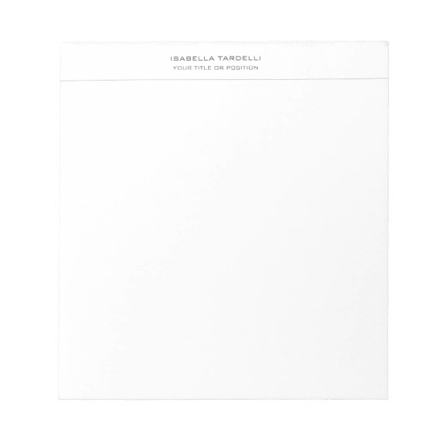 Bloc-note Simple Minimaliste Moderne Professionnel (Devant)