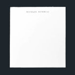 Bloc-note Simple minimaliste simple élégant blanc moderne<br><div class="desc">Ce modèle,  au design extrêmement simple,  esthétique et accrocheur,  reflétera votre personnalité. La sélection soignée des lettres,  la police utilisée et la valeur sombre des lettres sont le produit d'un goût très délicat. Quiconque voit ce modèle peut le sentir immédiatement.</div>