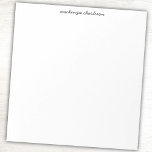 Bloc-note Simple Modern Script Personalized Name<br><div class="desc">Add your own choice of name to this simple,  minimalist design. The lower case name in a modern script font adds a unique touch.</div>