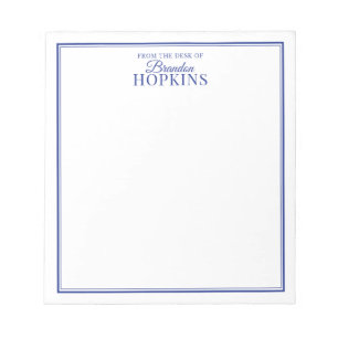 Bloc-note Simple moderne du bureau de Script bleu