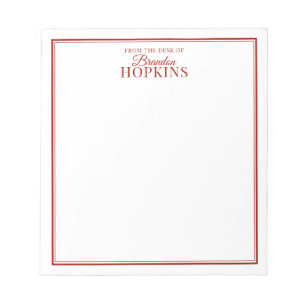 Bloc-note Simple moderne du bureau de script rouge