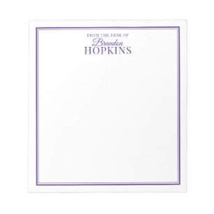 Bloc-note Simple moderne du bureau de Script violet