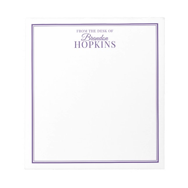 Bloc-note Simple moderne du bureau de Script violet (Devant)