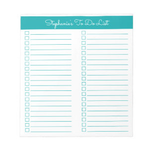 Bloc-note Simple moderne Elegant Turquoise Deux colonnes Lis