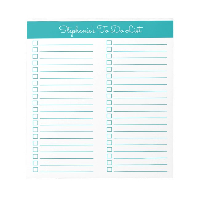 Bloc-note Simple moderne Elegant Turquoise Deux colonnes Lis (Devant)