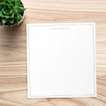 Bloc-note Simple moderne minimaliste Gris deux bordures Mono<br><div class="desc">Créez votre propre bloc-notes monogramme personnalisé avec une typographie moderne simple et deux lignes de bordure minimalistes en gris.</div>