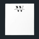 Bloc-note Simple moderne Monogramme Professionnel<br><div class="desc">Bloc-notes professionnel simple et moderne</div>