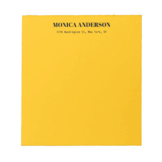 Bloc-note Simple Moderne Plain Professionnel Jaune Ambre