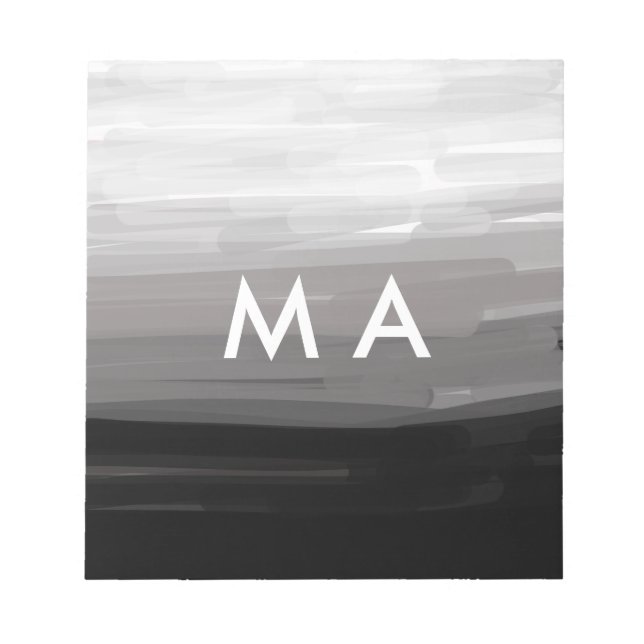 Bloc-note Simple monogramme ajouter votre nom lettre man min (Devant)