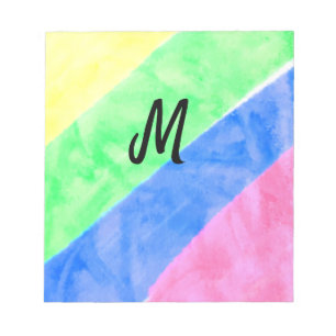 Bloc-note simple monogramme minimal personnalisé aquarelle s