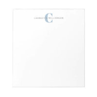 Simple Monogramme Personnalisé et Nom en Bleu