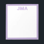 Bloc-note Simple Monogramme violet moderne<br><div class="desc">Créez votre propre papeterie monographique personnalisée avec vos initiales personnalisées ou votre nom dans la typographie minimaliste moderne.</div>