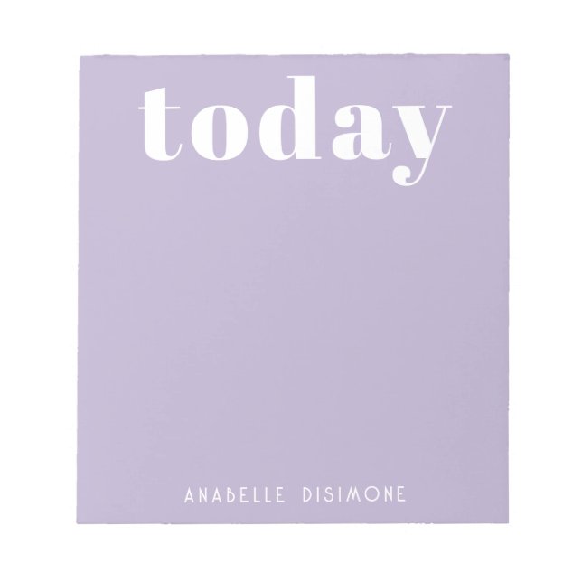 Bloc-note Simple Motivation moderne Lilac personnalisé (Devant)